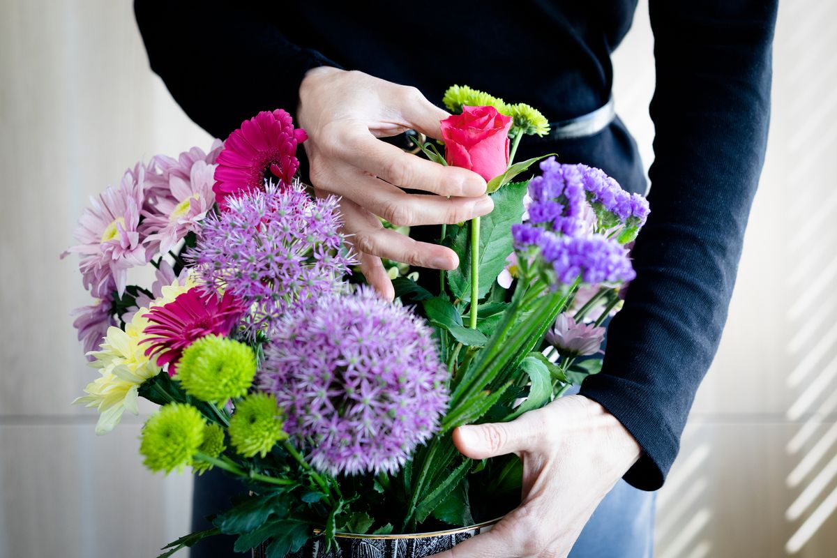 Taking care of freshly picked flowers
