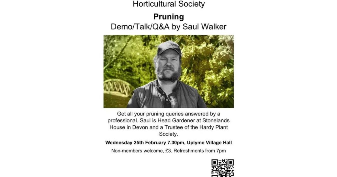 Gardener to talk about pruning at Uplyme Village Hall