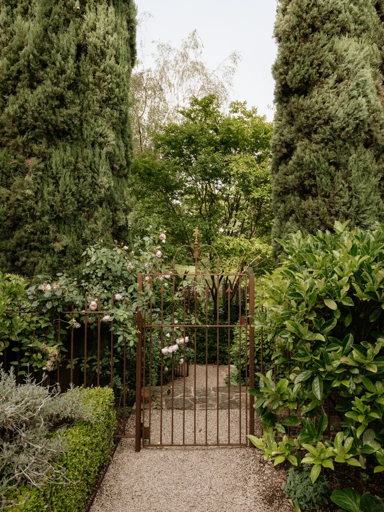 Iron garden gate