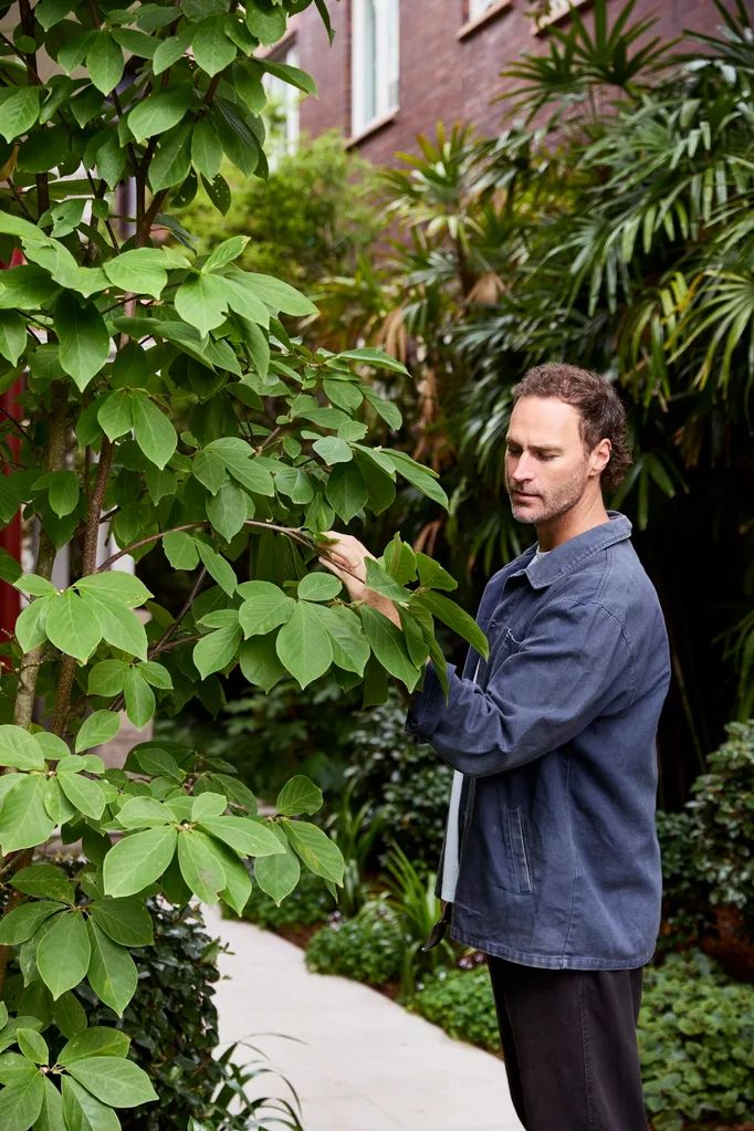 Nate White in the garden