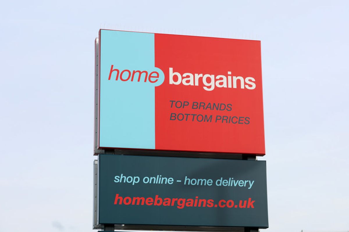 Home Bargains logo is displayed outside one of its stores 
