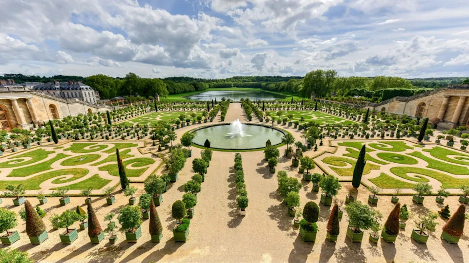 Versailles, France - May 17, 2017: Gardens of the famous Palace of Versailles in France.