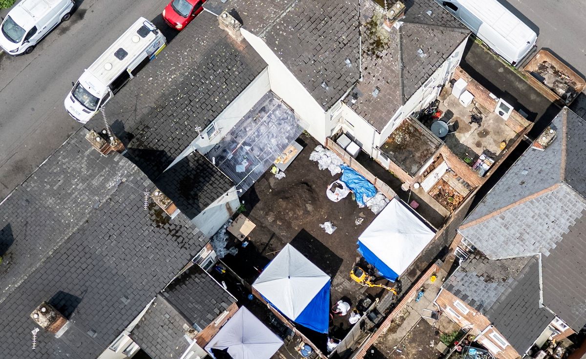 An aerial view of the property