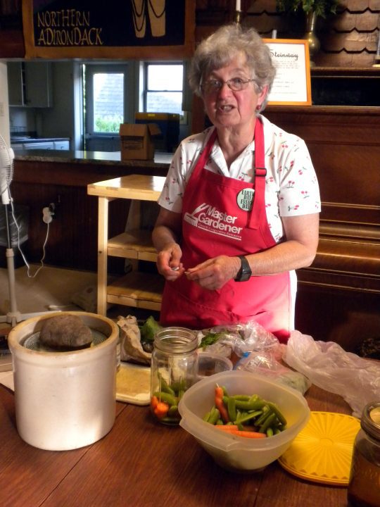 A woman makes kraut