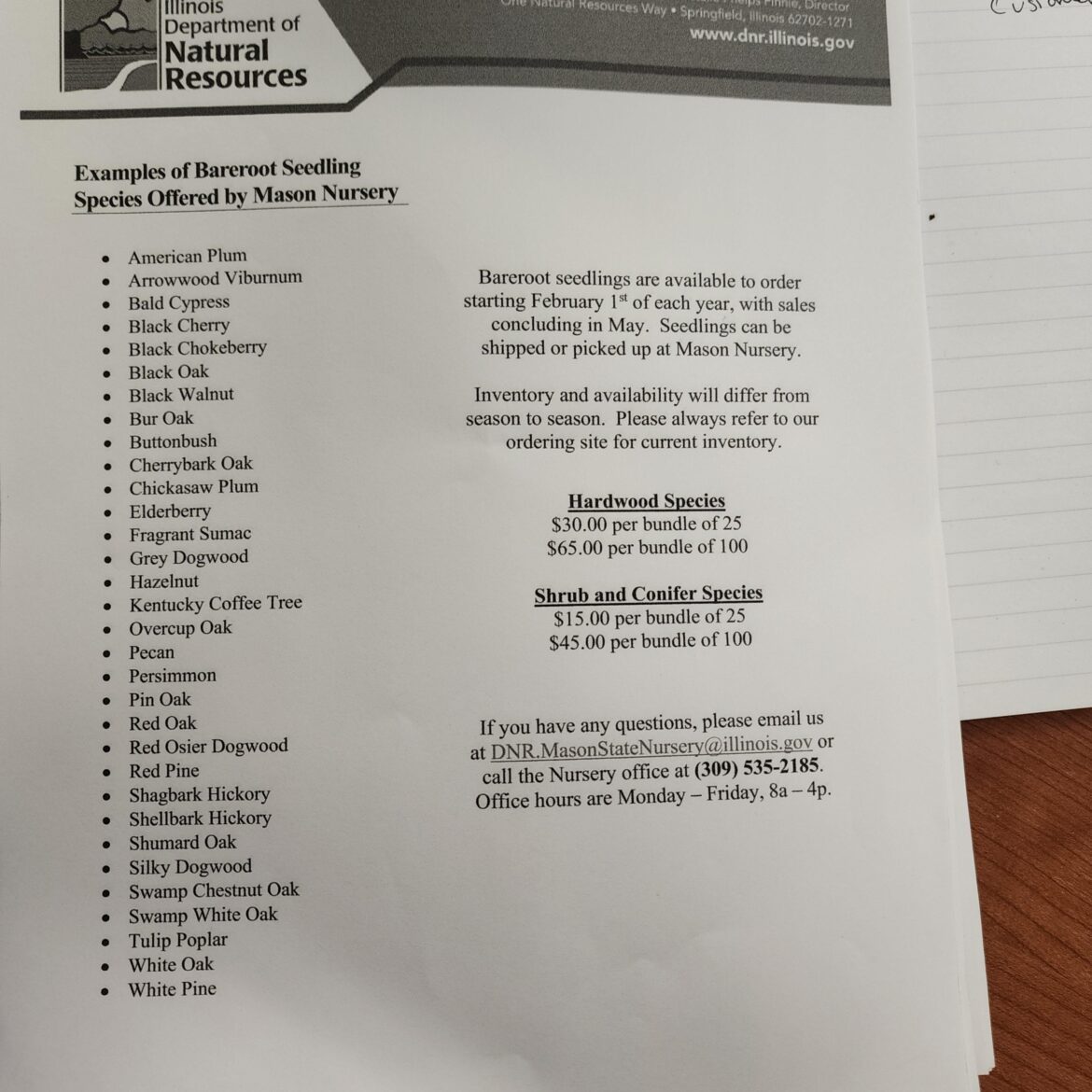 Native trees/shrubs for free in Northeast IL