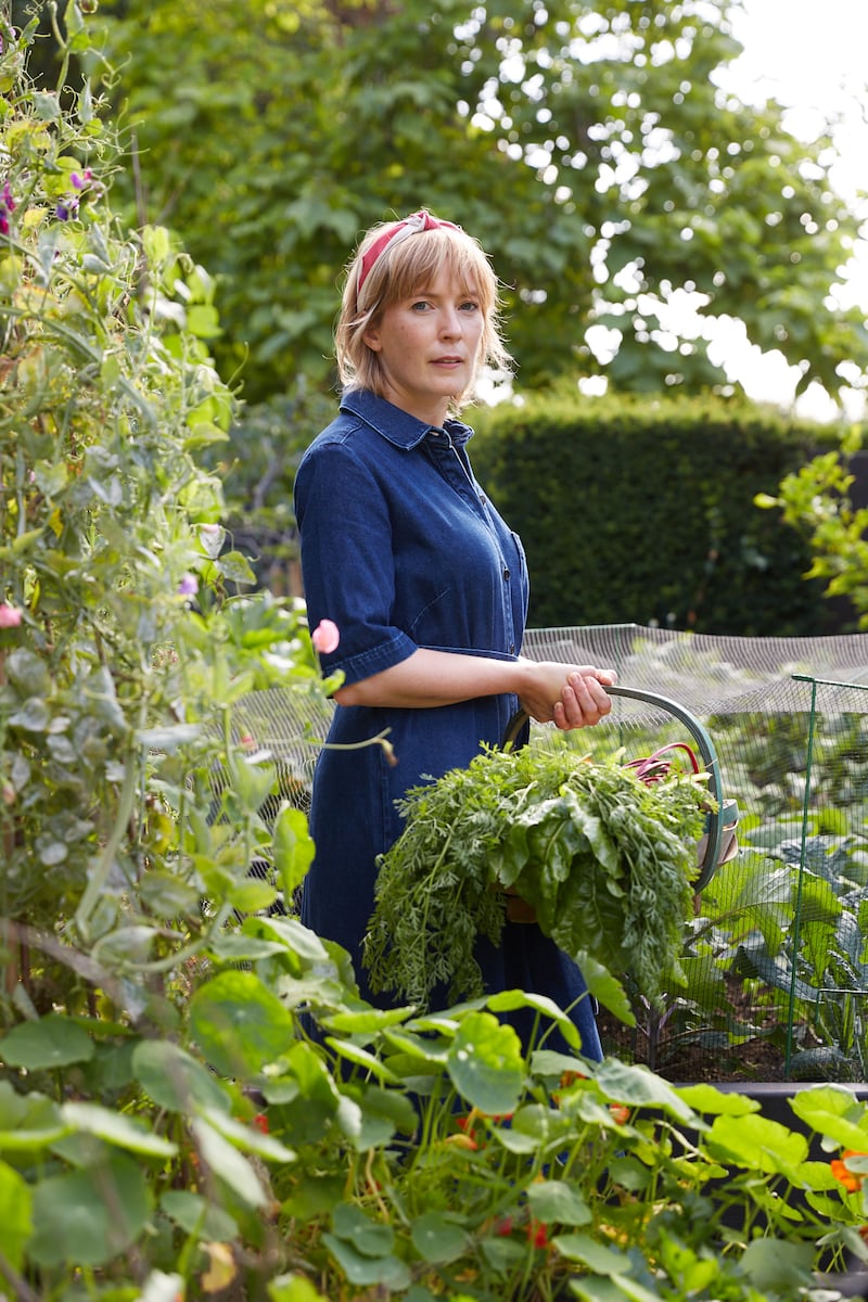 Gardener and author Kathy Slack in her garden