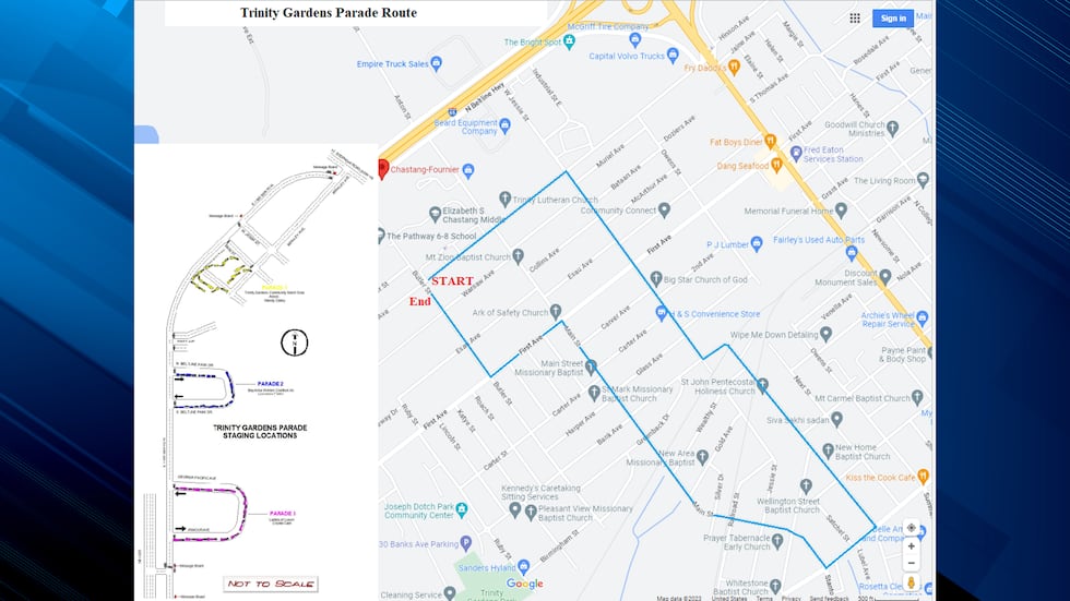Trinity Gardens parade route