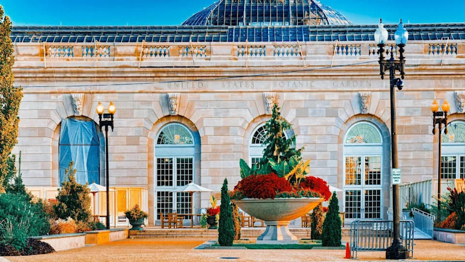 Washington, DC, USA - September 10,2017 : United States Botanic Garden near Capitol of the American congress.