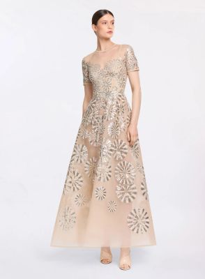 Sequin Embroidered Tulle Dress
