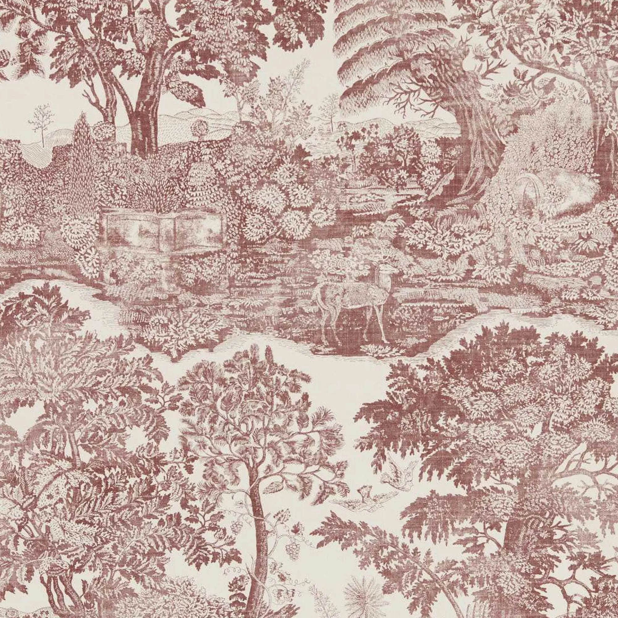 Brown toile print inspired by Highgrove Gardens