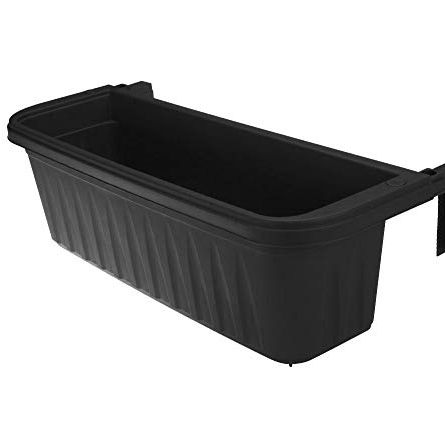 Apollo Exports International 24" Adjustable Railing Planter, Black