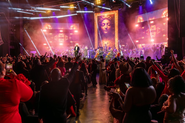 Fans record Nu Look’s show at the Infosys Theatre in Madison Square Garden on Saturday, February 14, 2026, in Manhattan. Photo by Fredner Cayemitte / The Haitian Times 
