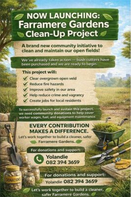 Poster of an urban area with writing 