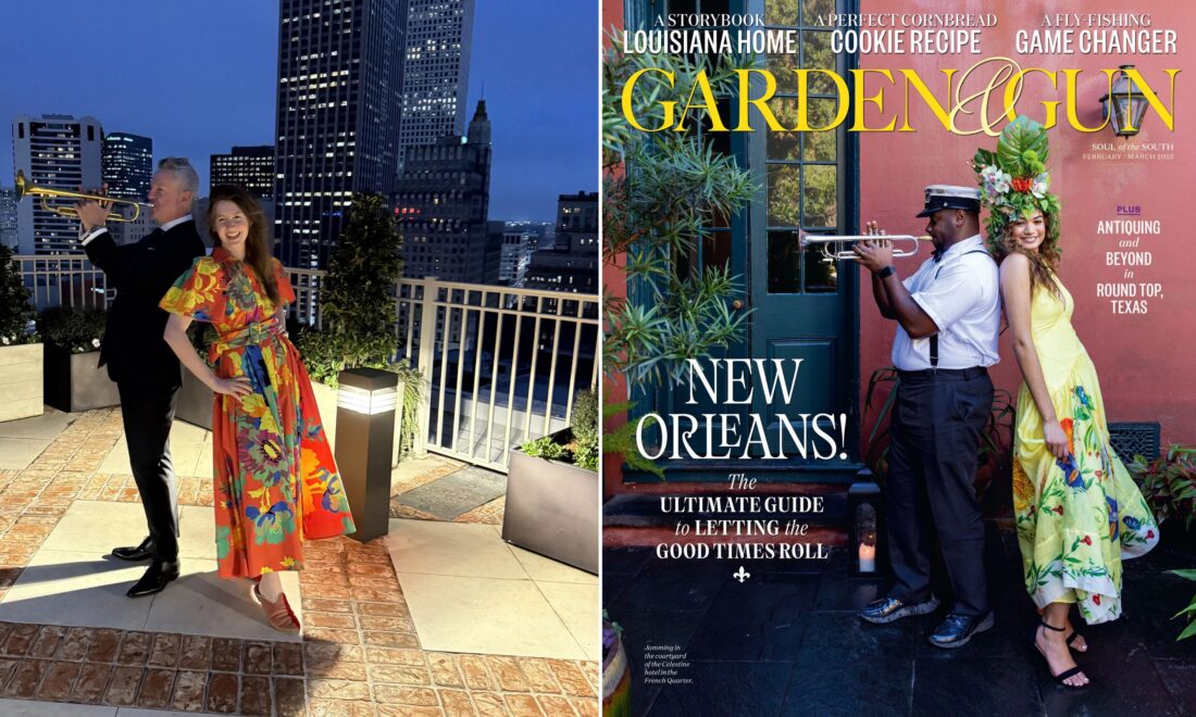 A woman with a brass player