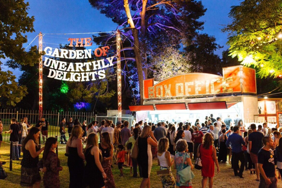 Family-friendly fun returns to The Garden of Unearthly Delights for Adelaide Fringe 2026 An extraordinary garden landscape showcasing vivid colours, plants, and a crowd of people, inviting exploration and curiosity.