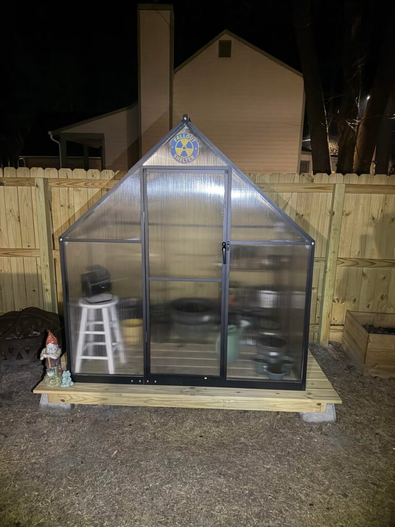 My new green house and its tenants.