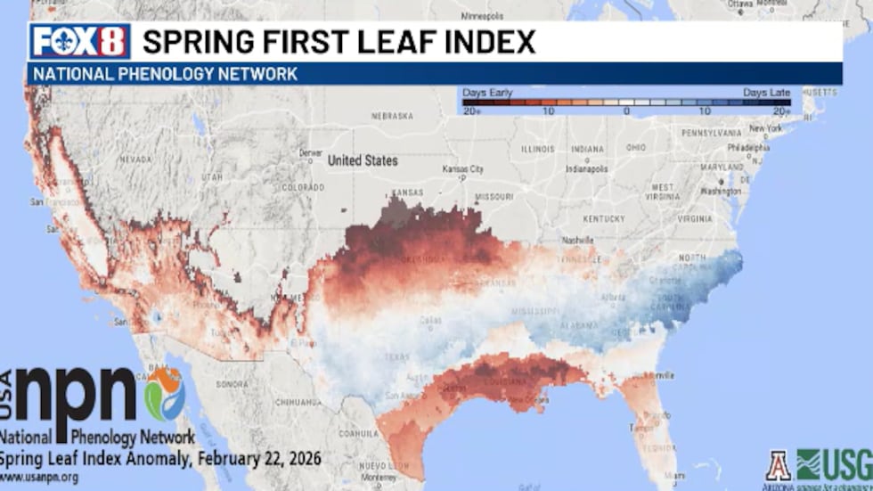 The Spring First Leaf index identifies the start of spring by measuring the first leaf growth....