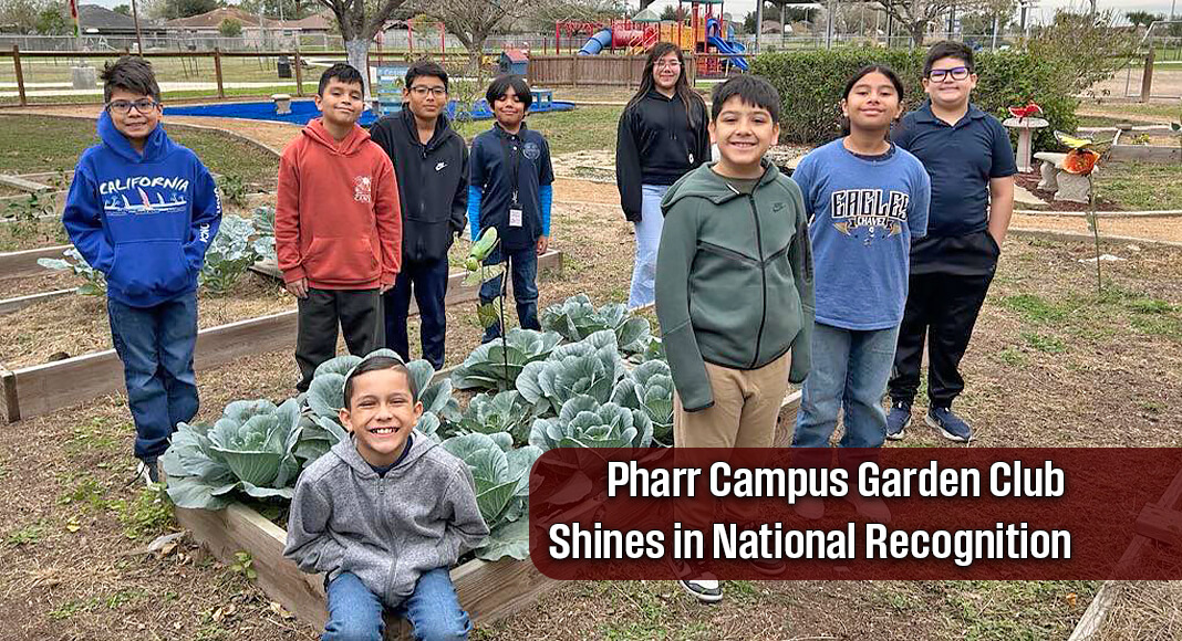 The Growing Gardners Club at Cesar Chavez Elementary, led by Science Lab teacher Tami Bhadai, has been selected as the National Junior Master Gardner (JMG) Group of the Month for February. Image courtesy of PSJA ISD