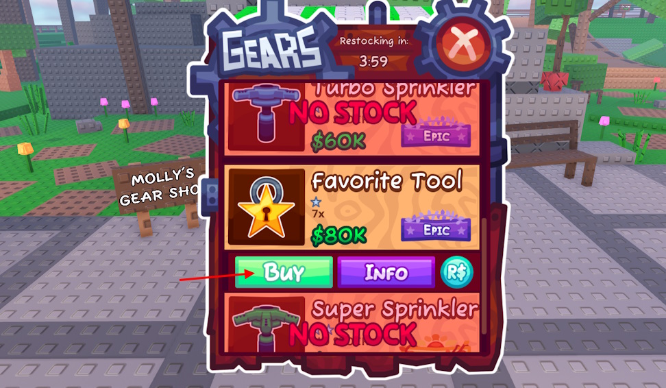 Purchase gears in Garden Horizons