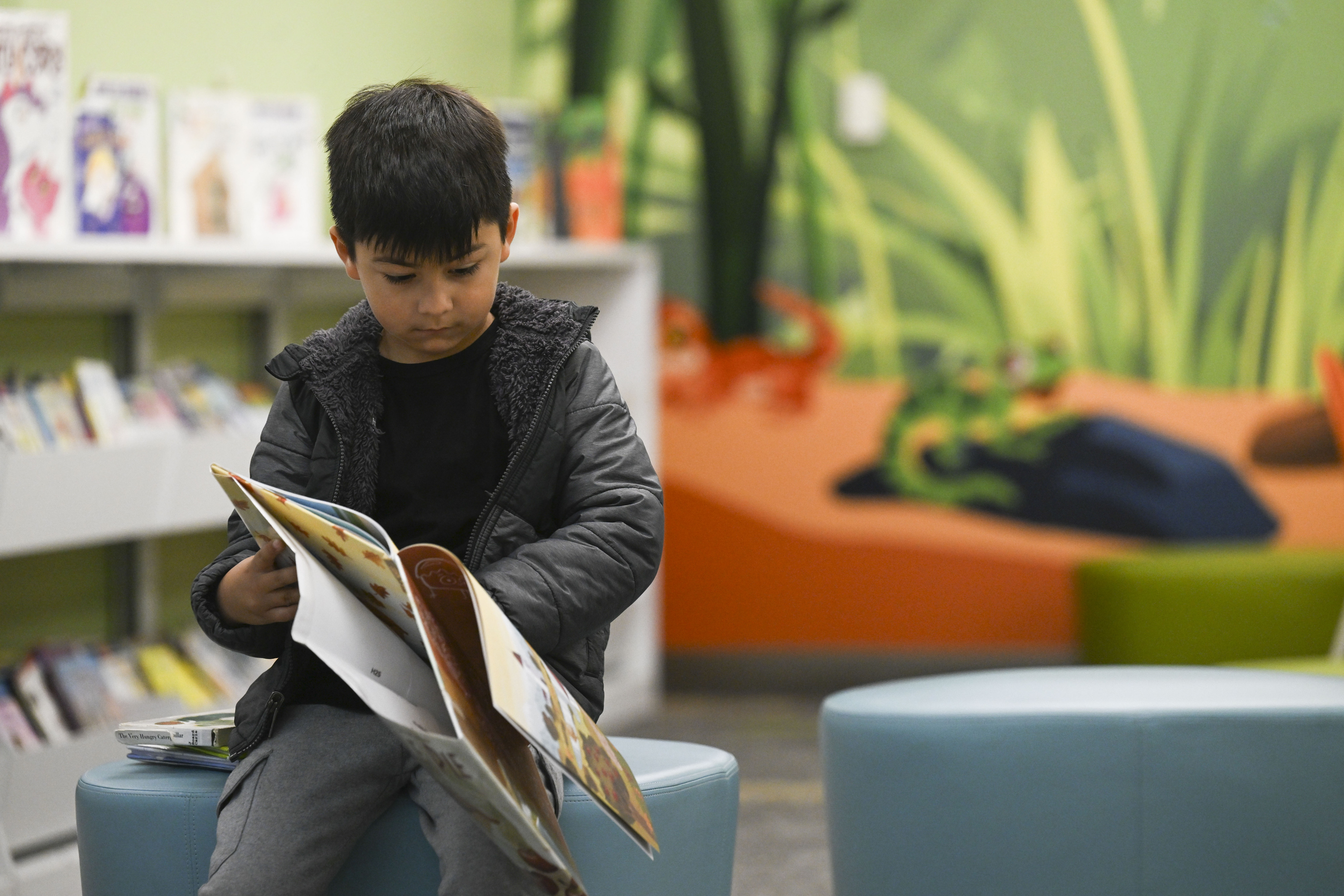 Aldo Velazquez reads Tuesday, Feb. 17, 2026, at the Home...