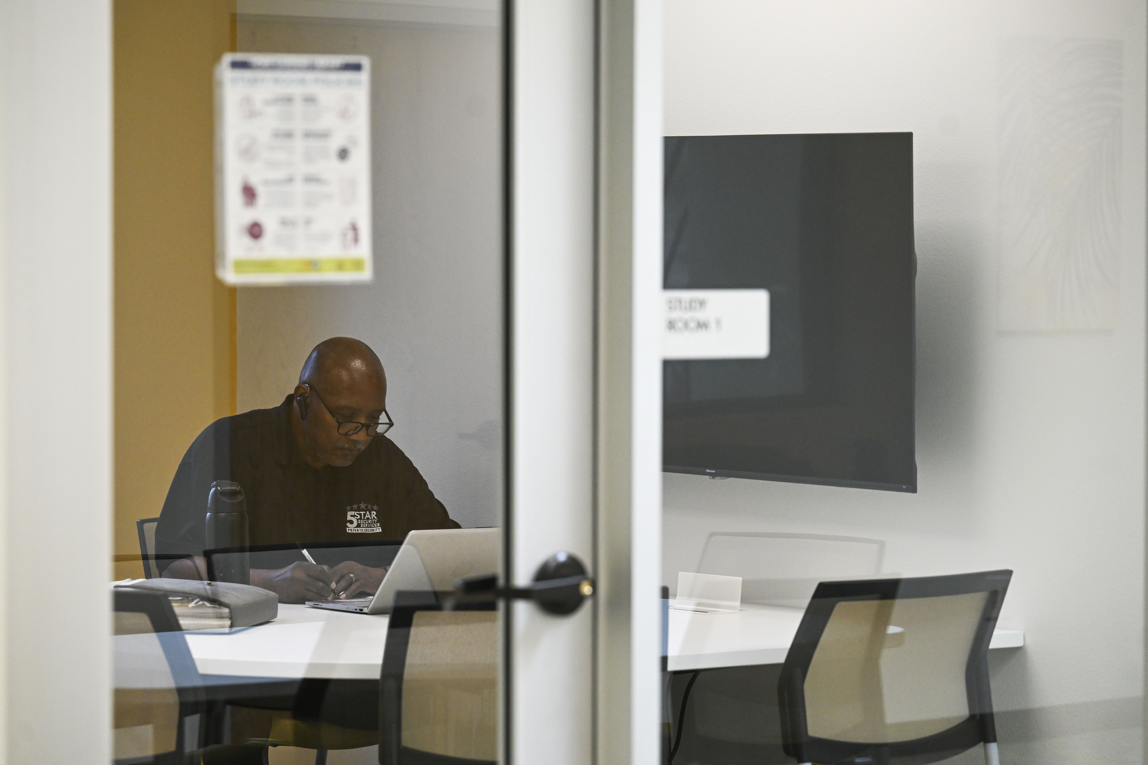 Calvin Blakely works Tuesday, Feb. 17, 2026, in a community...