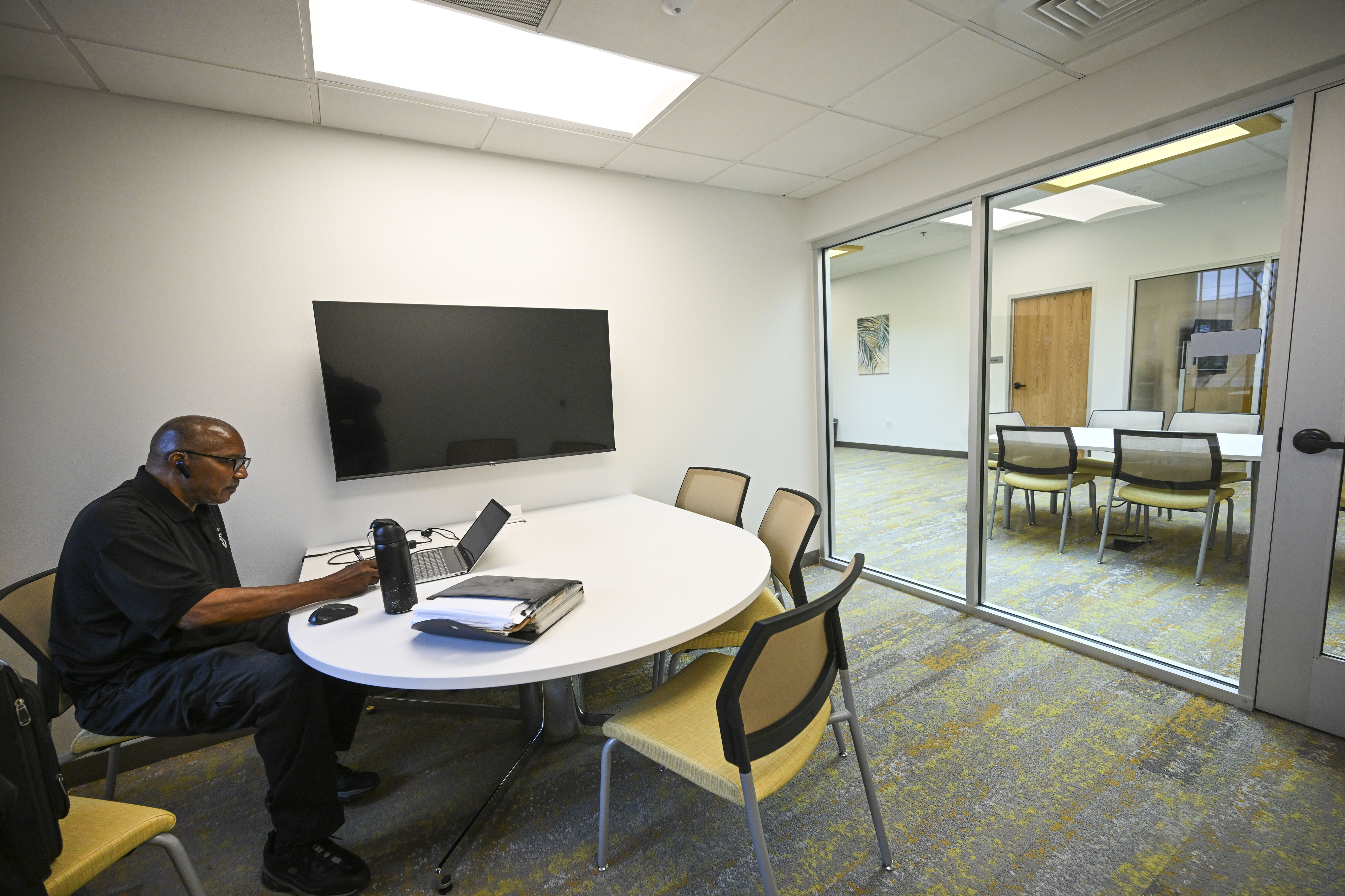 Calvin Blakely works Tuesday, Feb. 17, 2026, in a community...
