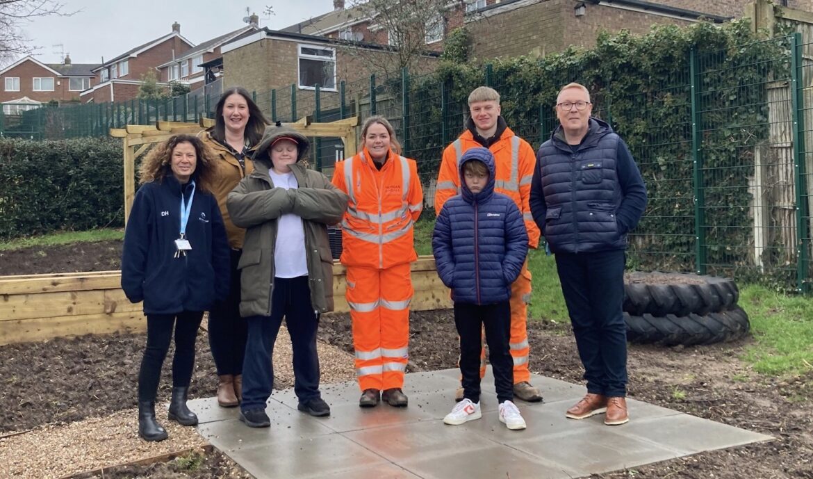 Nottingham school sensory garden created by A52 highways team