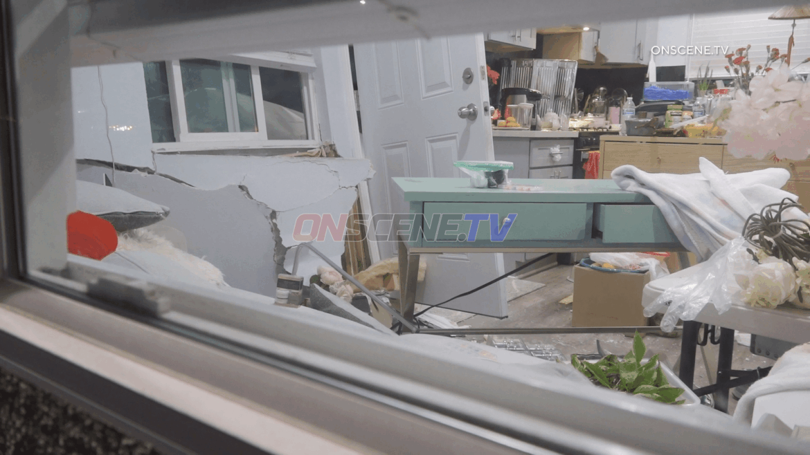 Car Hits 2 Parked Cars Before Crashing Into Home, Garden Grove, CA – ONSCENE.TV