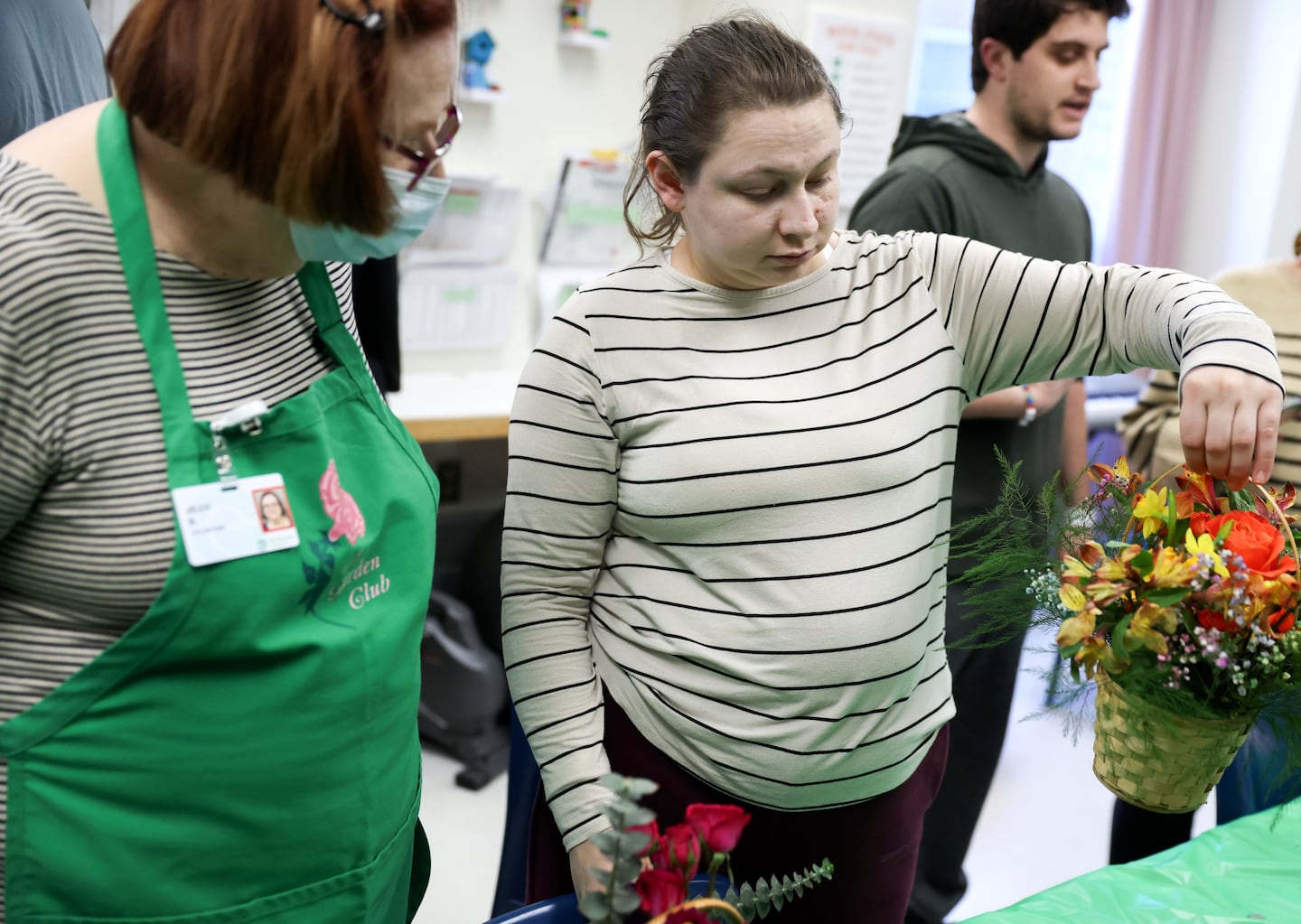 Acton Garden Club Flower Day Volunteer Jean Butler was at Emerson Hospital with Erica.