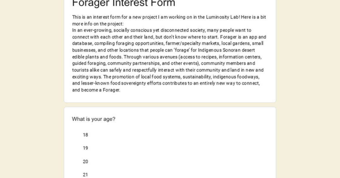Forager - Sonoran Desert Database project at ASU’s Luminosity Lab