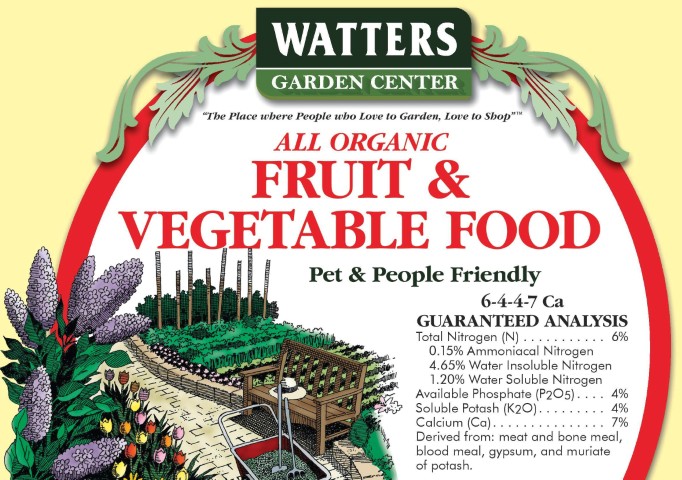 Watters Garden fruit and vegetable food bag label
