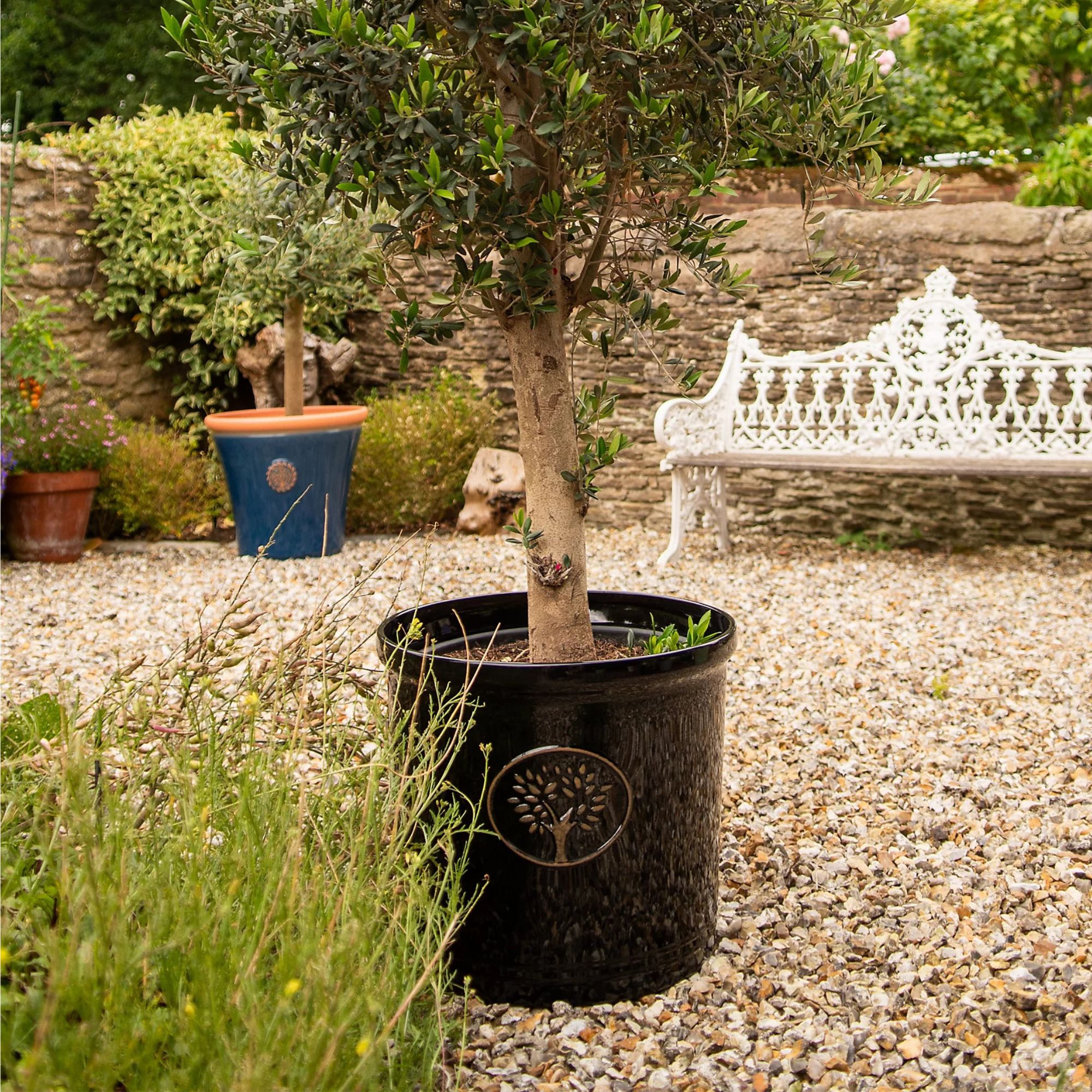 48cm Indoor Outdoor Cotswold Cylinder Black