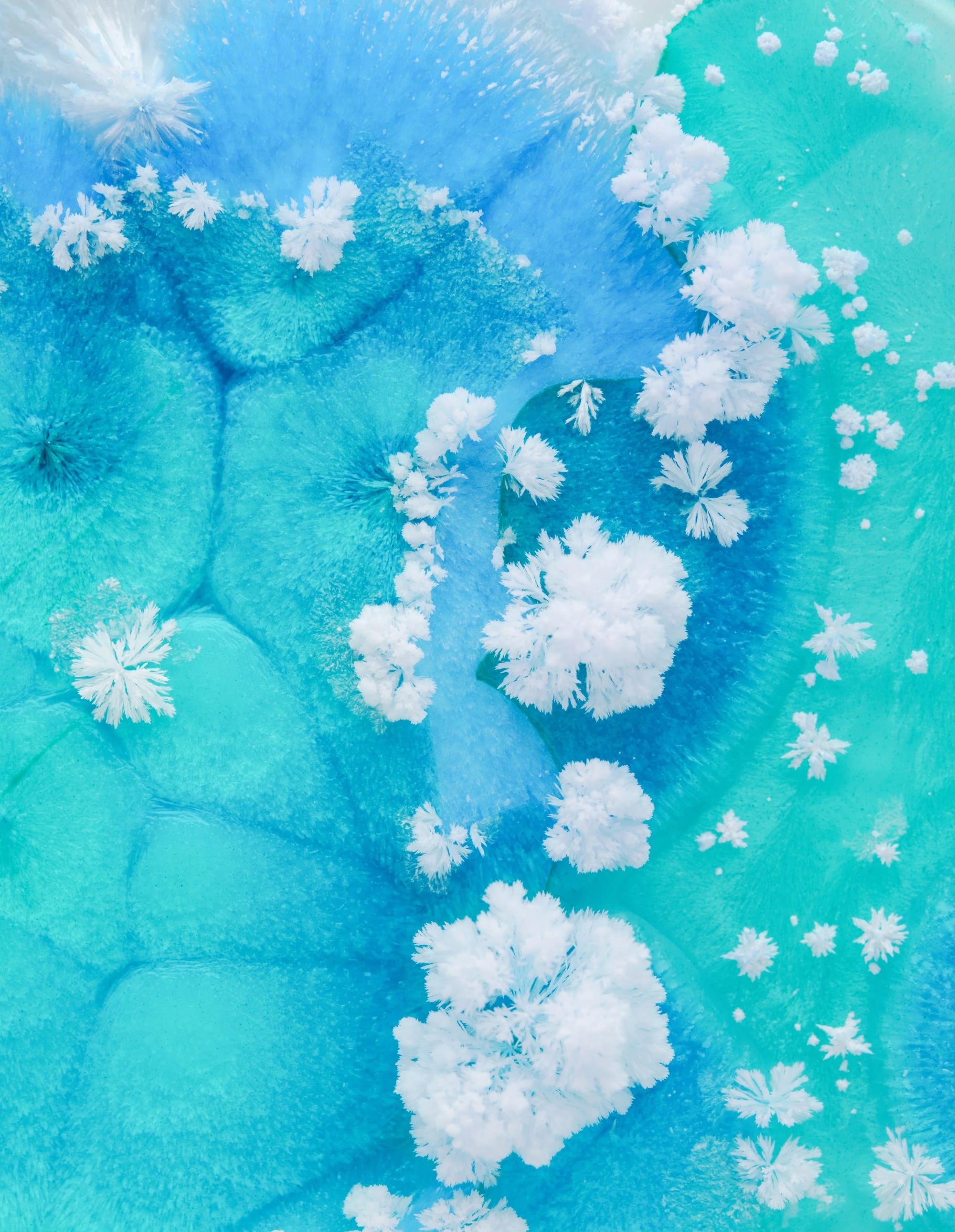 blue and white crystals