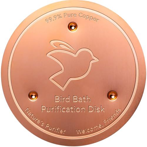 Mellbree Bird Bath Copper Disk, 0.6mm Reinforced 99.99% Pure Copper Cleaning Disk for Physical Safe Clean Water All-Season, Universal Fit for Outdoor Birdbaths, Bowl, Bird Bath Heater Solar