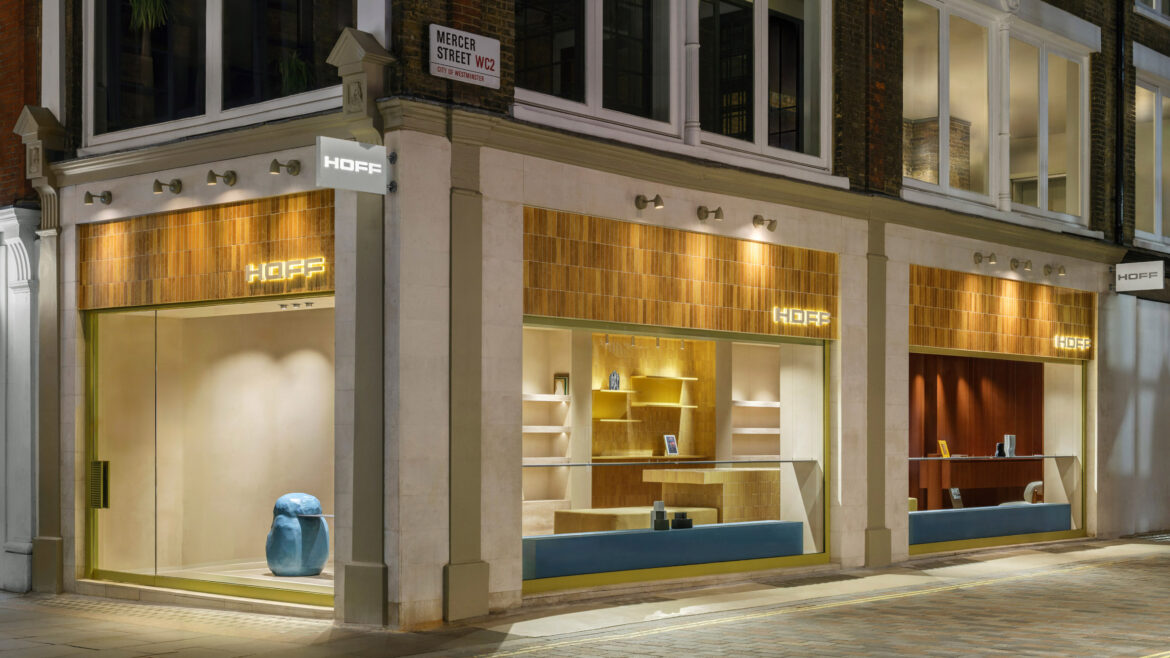 Hoff flagship store with yellow tiles