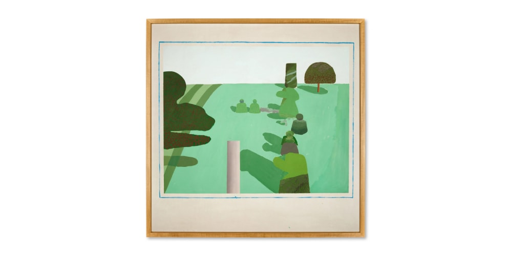 David Hockney “English Garden” (1965) Auction Announcement David Hockney “English Garden” (1965) Auction Announcement