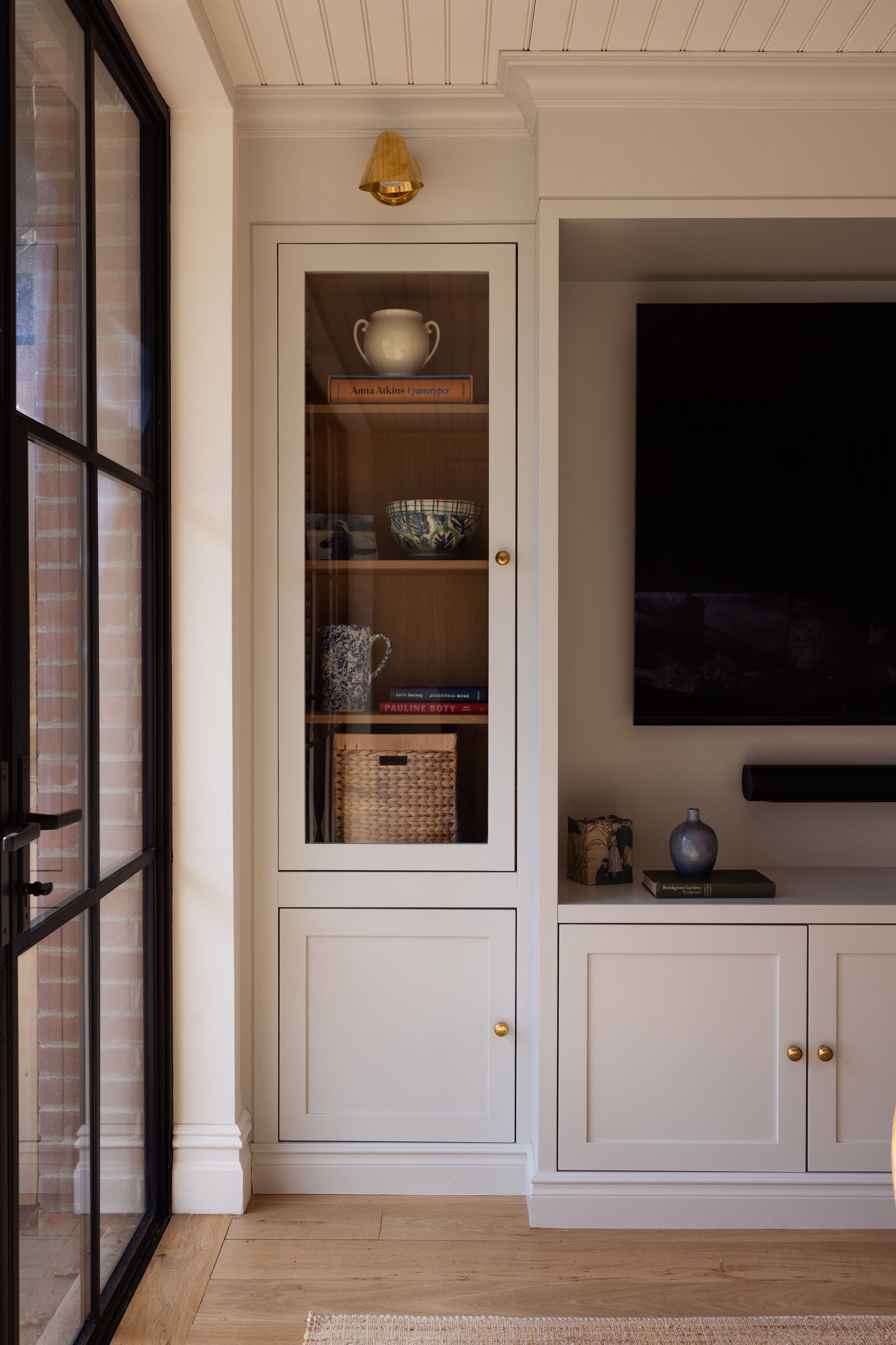 OPEN CABINETS WITH TV
