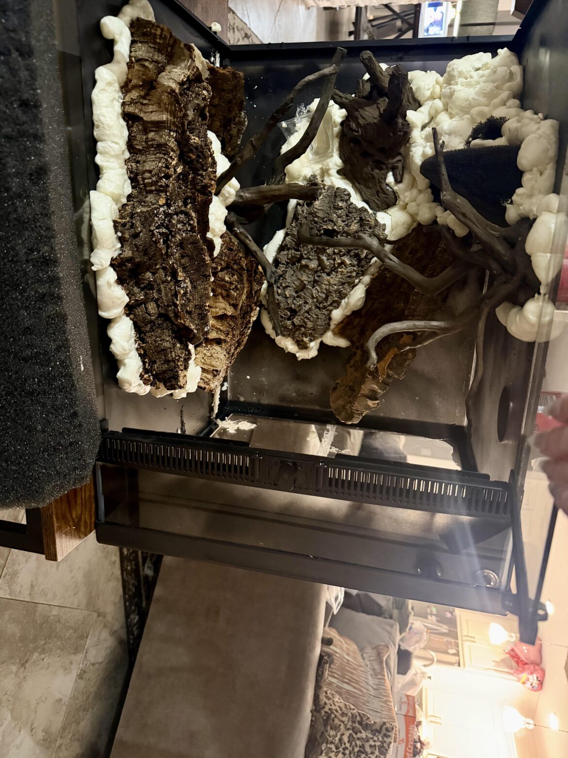 Redo x 1.9 million. I’m hating how unnatural my vivarium looks. I keep on tearing it down so I’m wasting $ on spray foam. Plz tell me it’ll come together as I start filling in gaps and covering in black silicone/soil or volcanic gravel. It’s my first build and I’m trying to do a cave waterfall+river