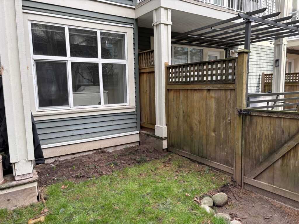 Drainage with sauna next to house