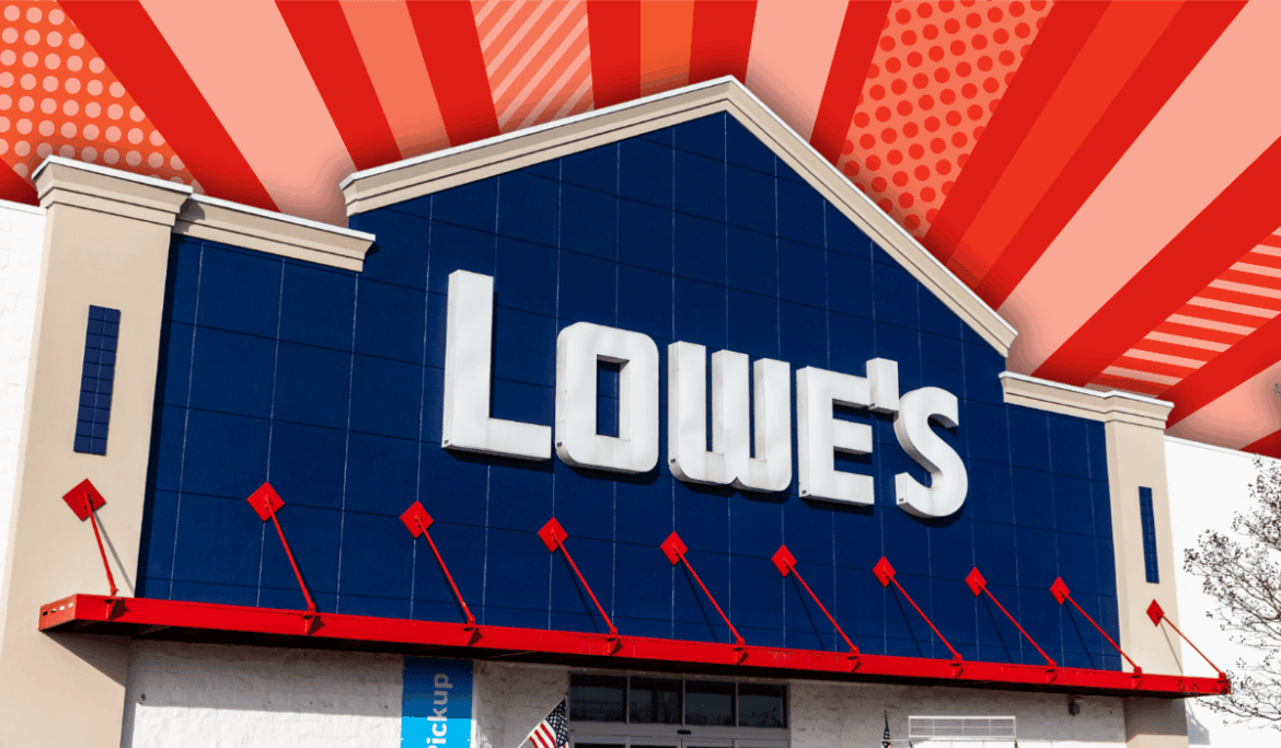 Lowe's store with a red background