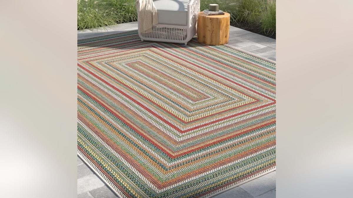 An outdoor rug adds interest to your space.