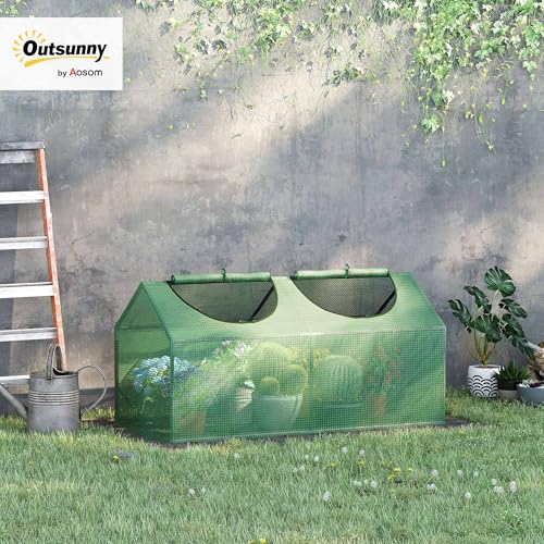 Outsunny Mini Greenhouse, Small Plant Grow House for Outdoor With Durable Pe Cover, Observation Windows, 120 X 60 X 60 Cm, Green