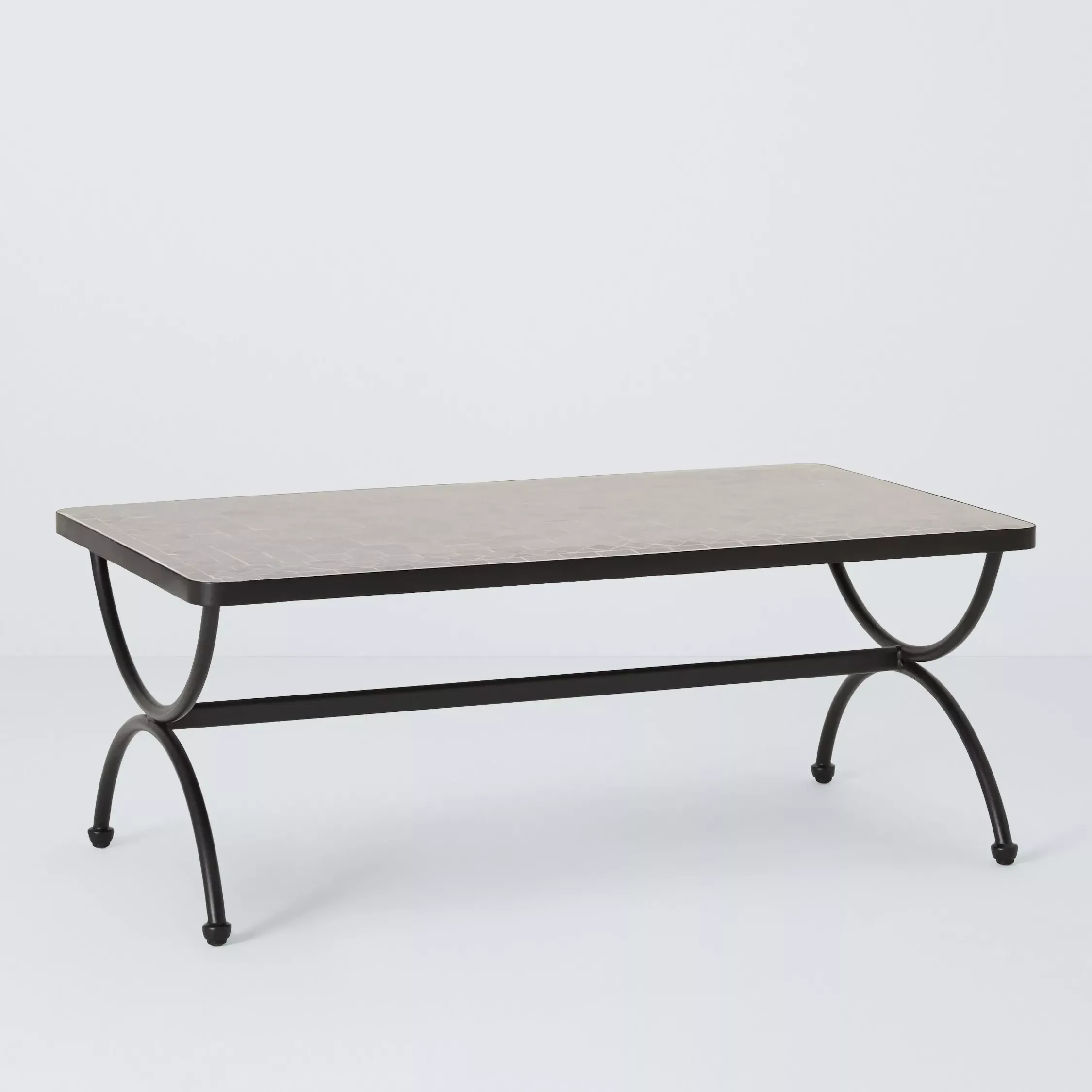 John Lewis Solara Metal Rectangular Garden Coffee Table, 100cm, Black