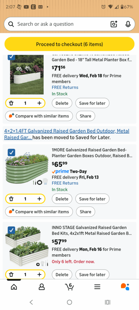 Chemical concern with cheap amazon or HD galvanized raised beds?