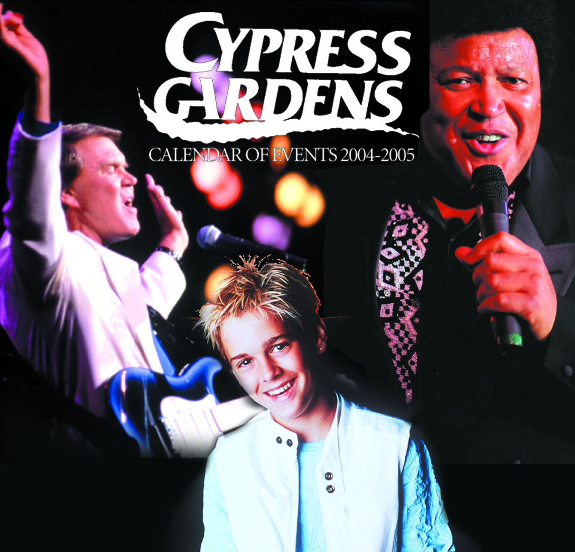 Cypress Gardens Calendar of Events 2004-2005. Photo illustration featuring Glenn...