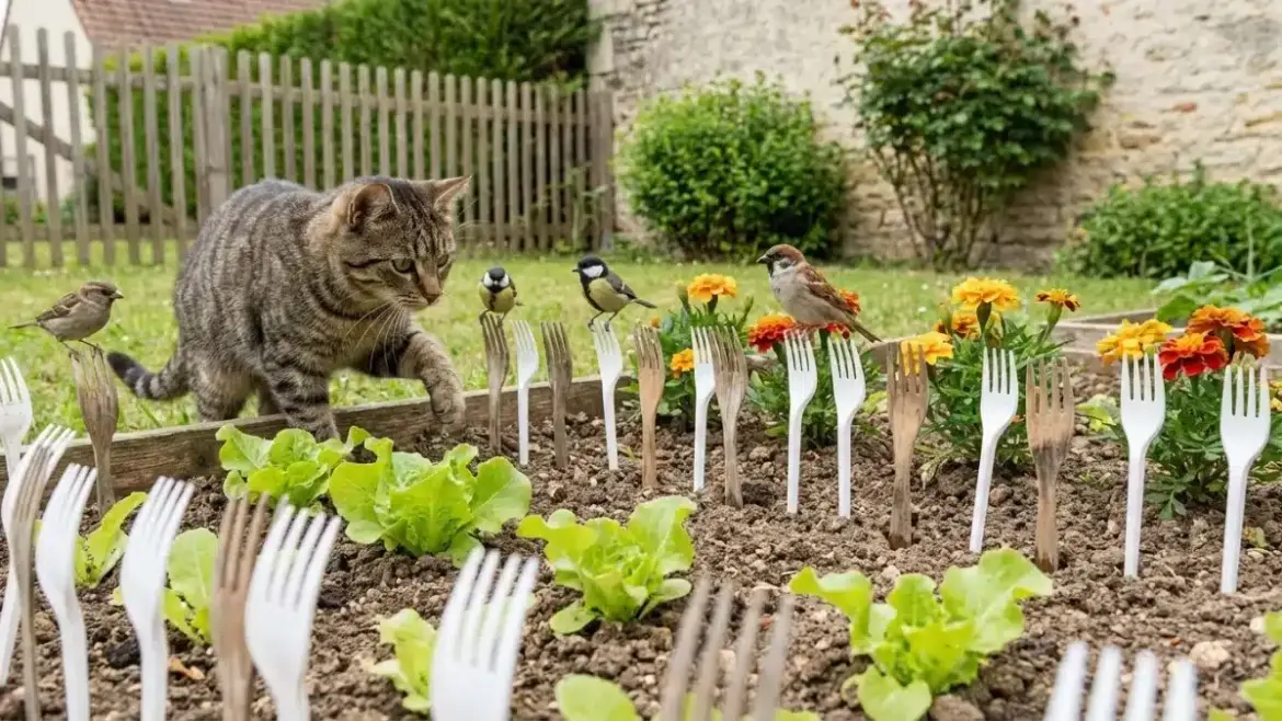 Vegetable garden: These covers stuck into the ground that gardeners are fighting over to keep cats and birds away (without products) Vegetable garden: These covers stuck into the ground that gardeners are fighting over to keep cats and birds away (without products)