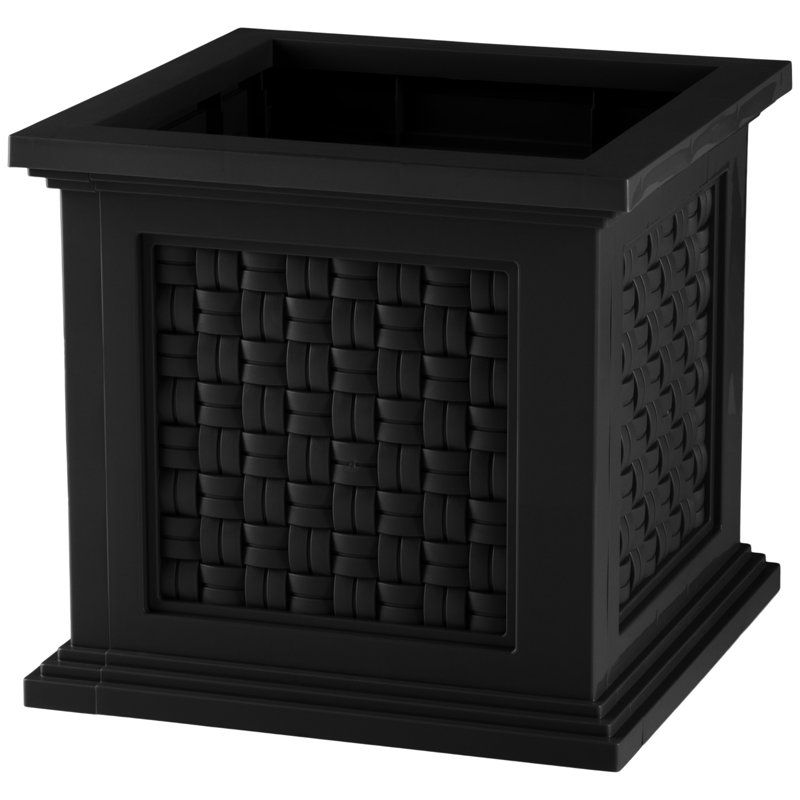 Winston Porter Shalo Rattan Design Planter Box - Decorative Outdoor Flower or Plant Pot - Garden D&eacute;cor &amp; Reviews | Wayfair