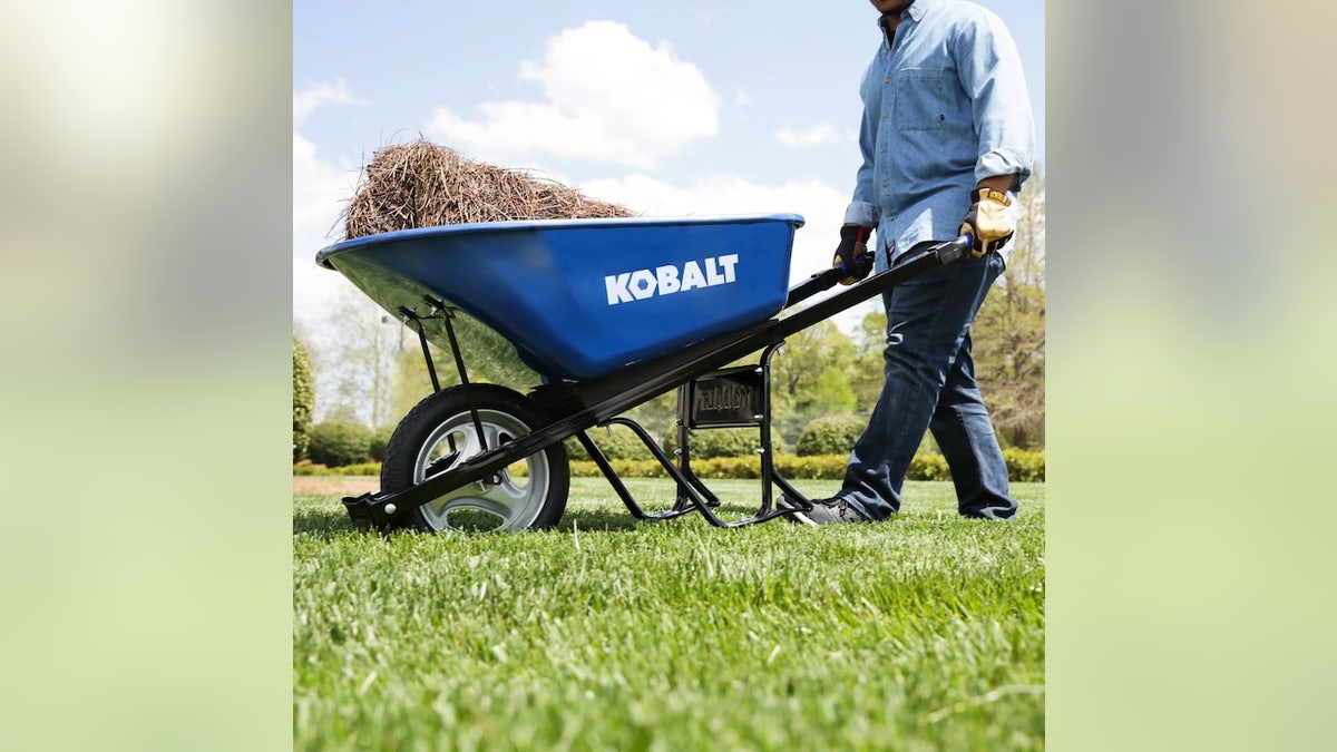 Planting and moving dirt is easier with a wheelbarrow.