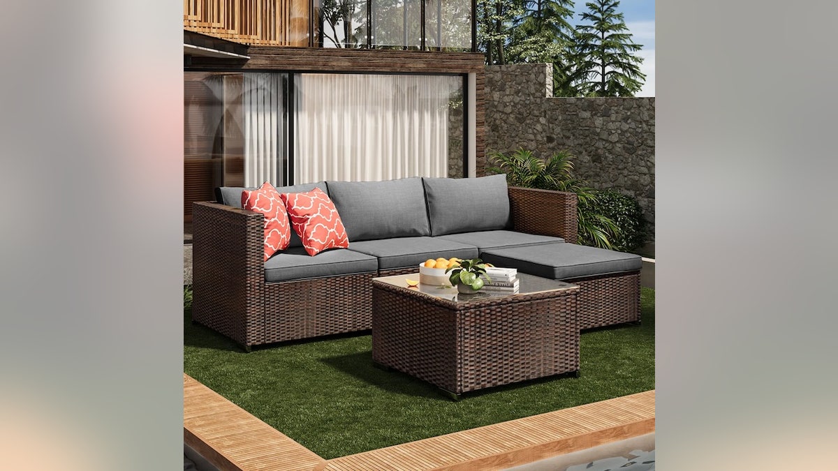 Spread out and enjoy your backyard with this patio set. 