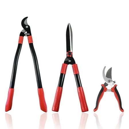 3pcs Loppers Shears Pruners Set, Heavy Duty Tree &amp; Shrub Care Kit for Yard, Lawn &amp; Garden, Professional Branch Cutter Tree Trimmer for Indoor &amp; Outdoor Gardening
